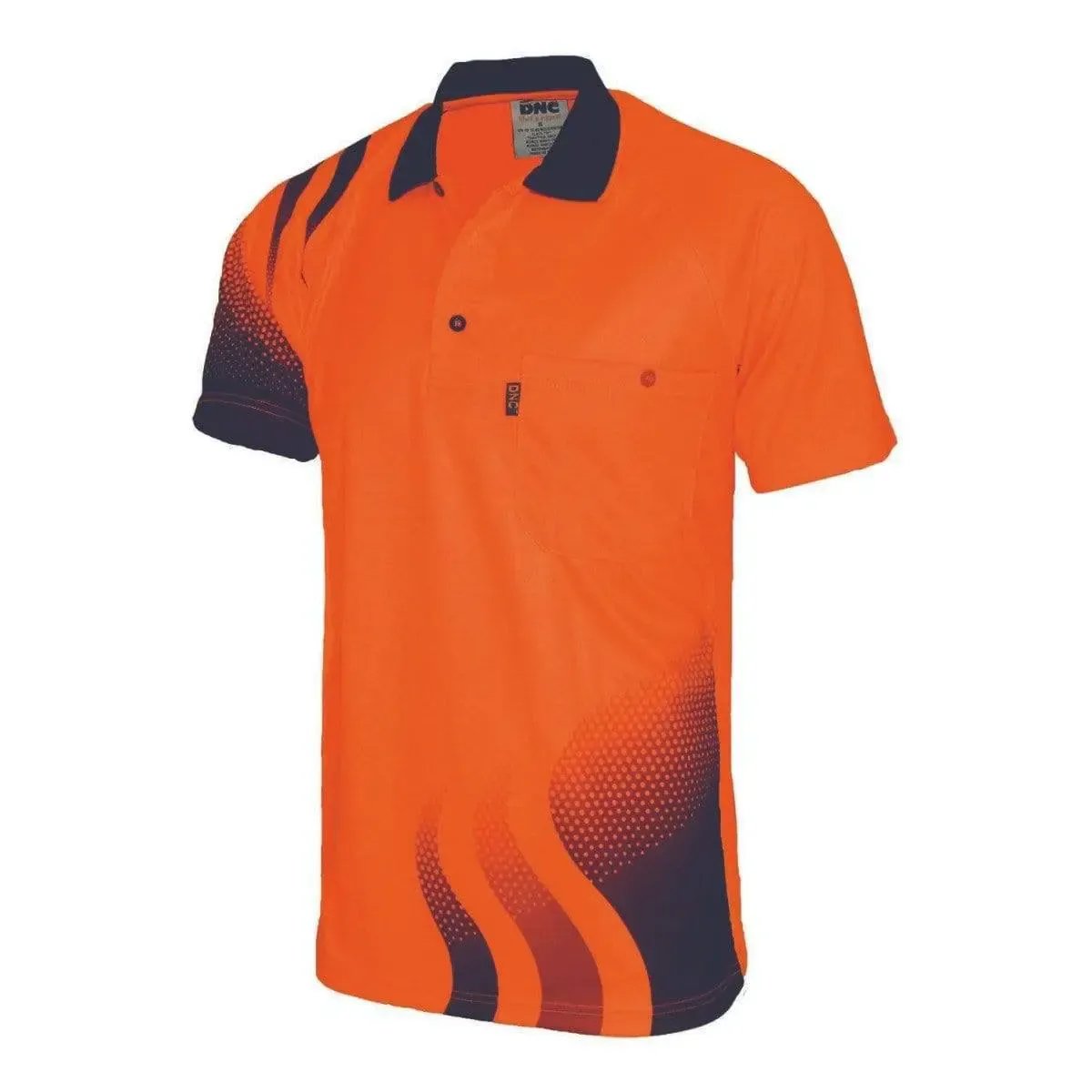 Dnc Workwear Short Sleeve Wave Hi-vis Sublimated Polo - 3563